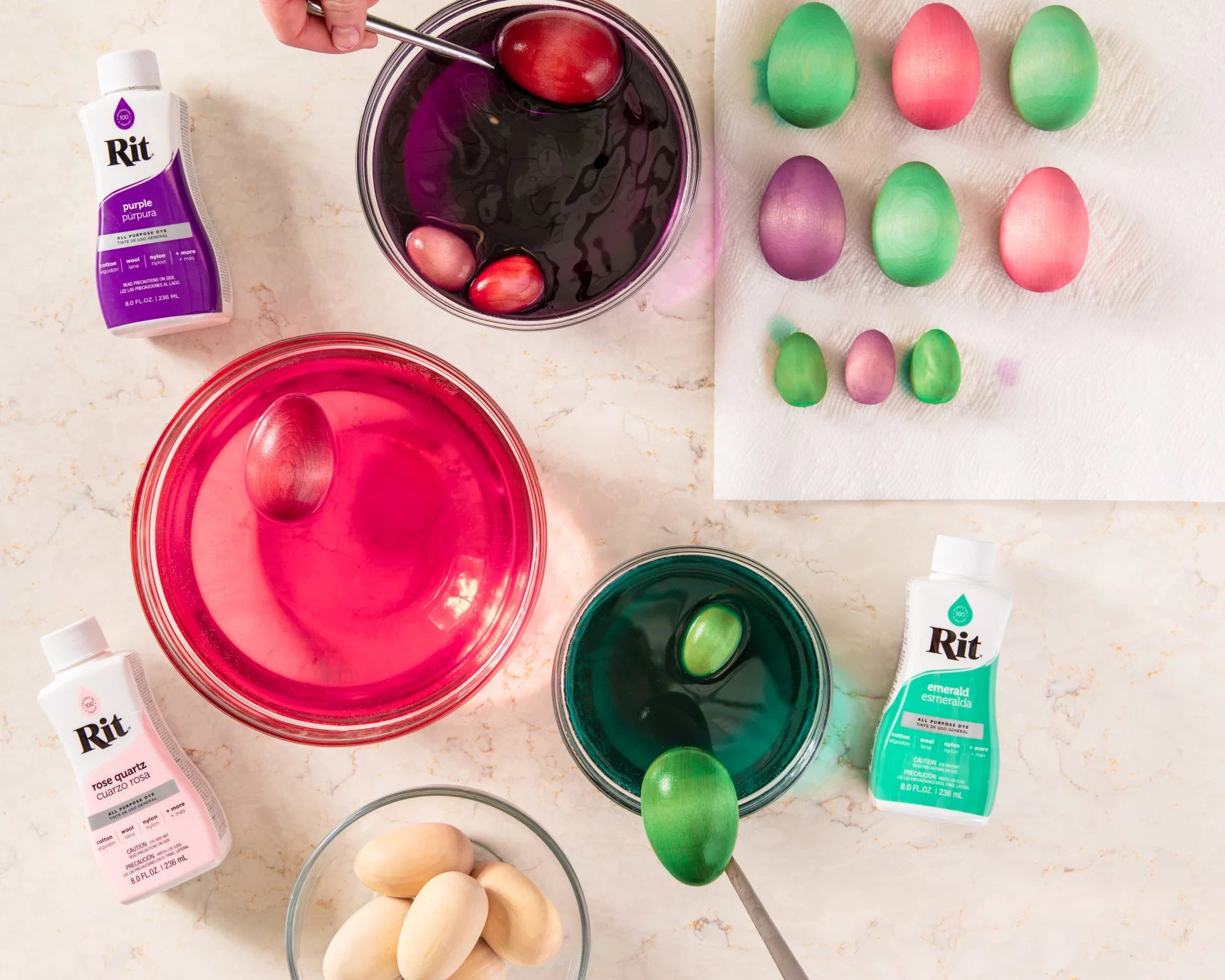 Dyed Wooden Easter Eggs