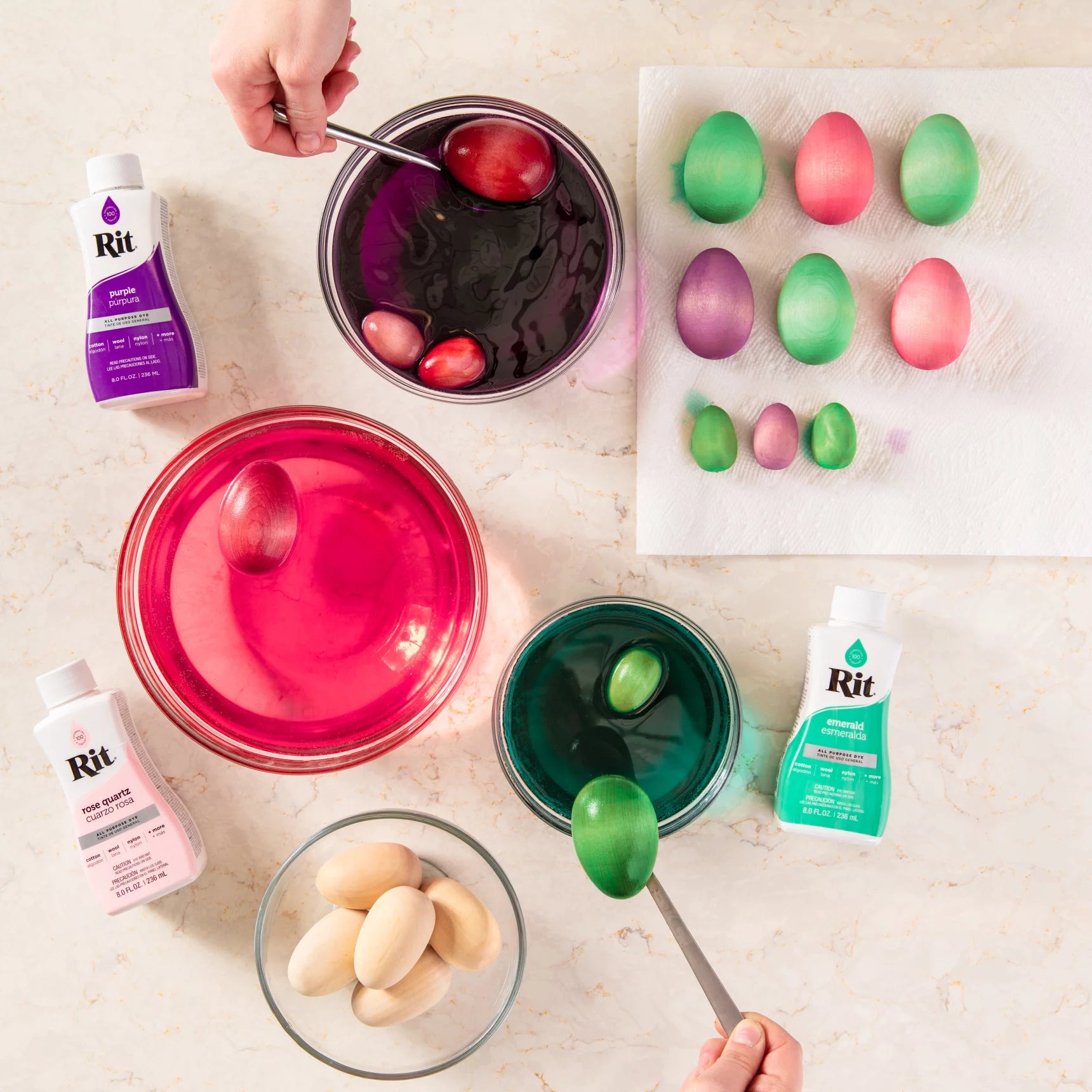 Dyed Wooden Easter Eggs