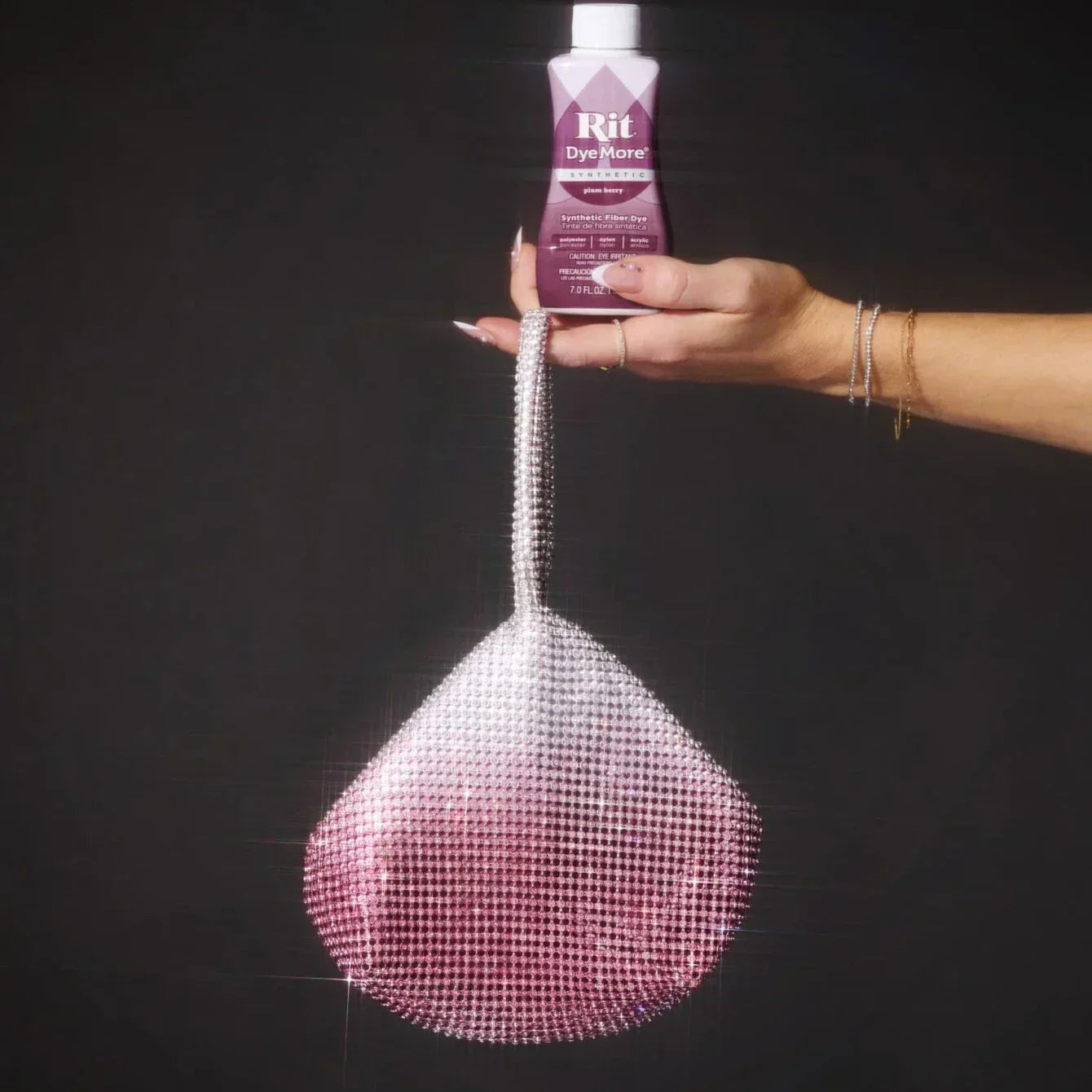 Dip Dyed Rhinestone Purse