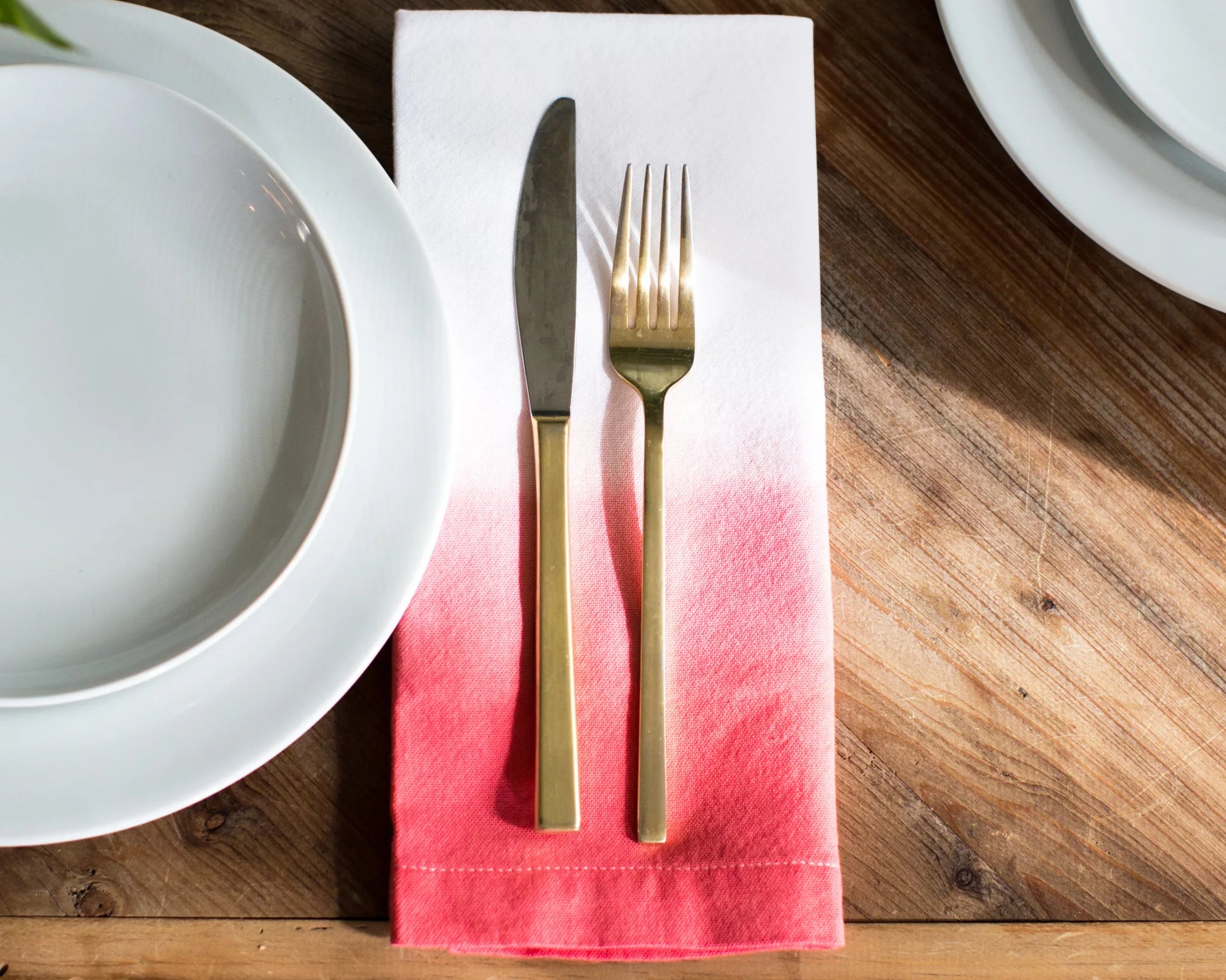 Dip Dyed Coral Napkins