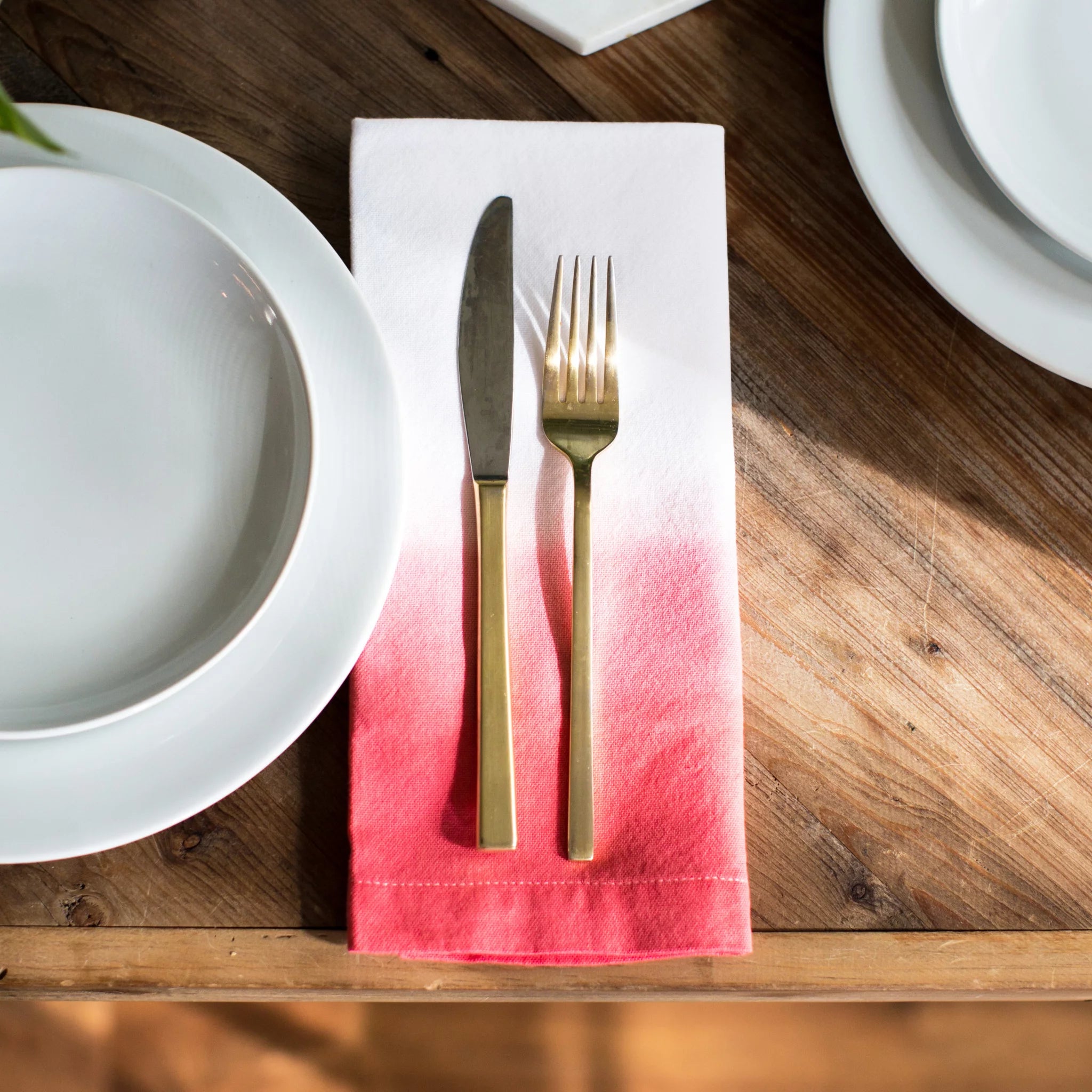 Dip Dyed Coral Napkins