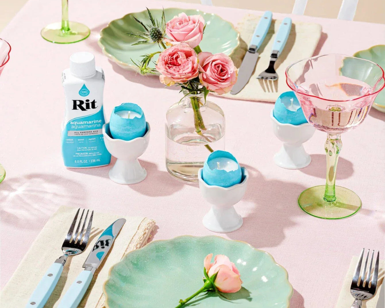 Dyed Easter Eggshell Candles