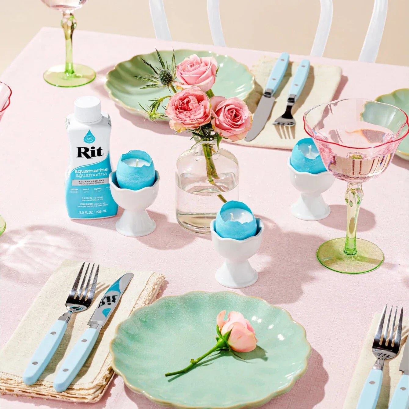 Dyed Easter Eggshell Candles