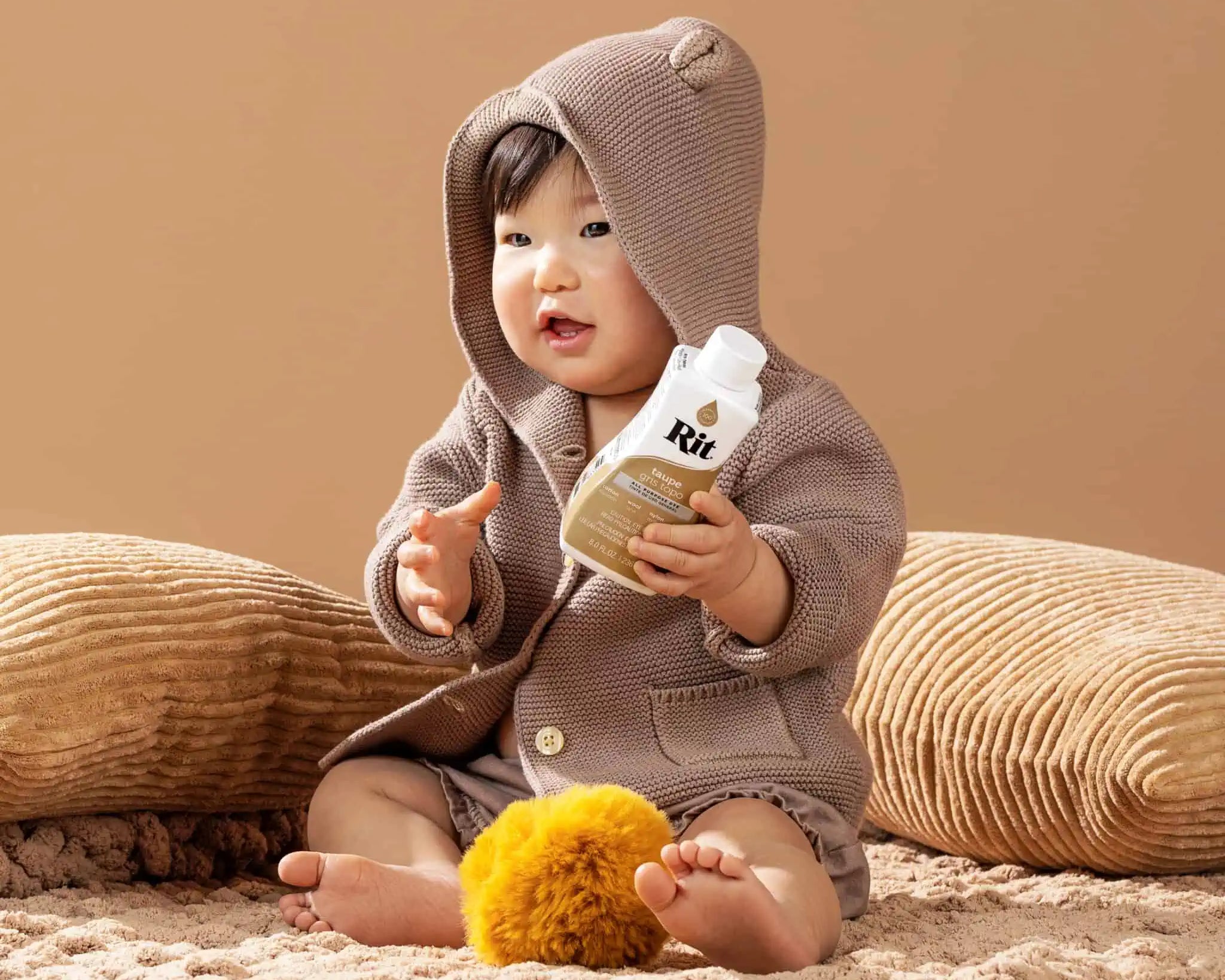 Taupe Bear Baby Cardigan