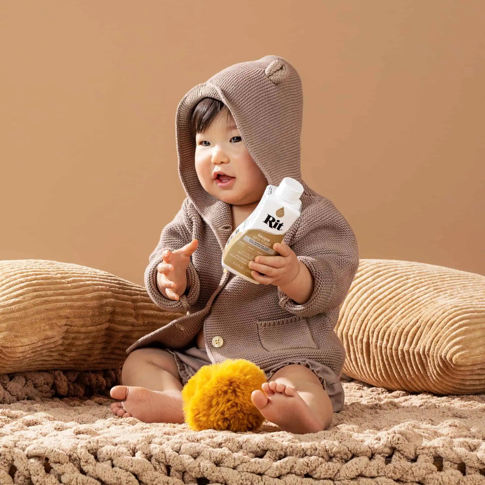 Taupe Bear Baby Cardigan