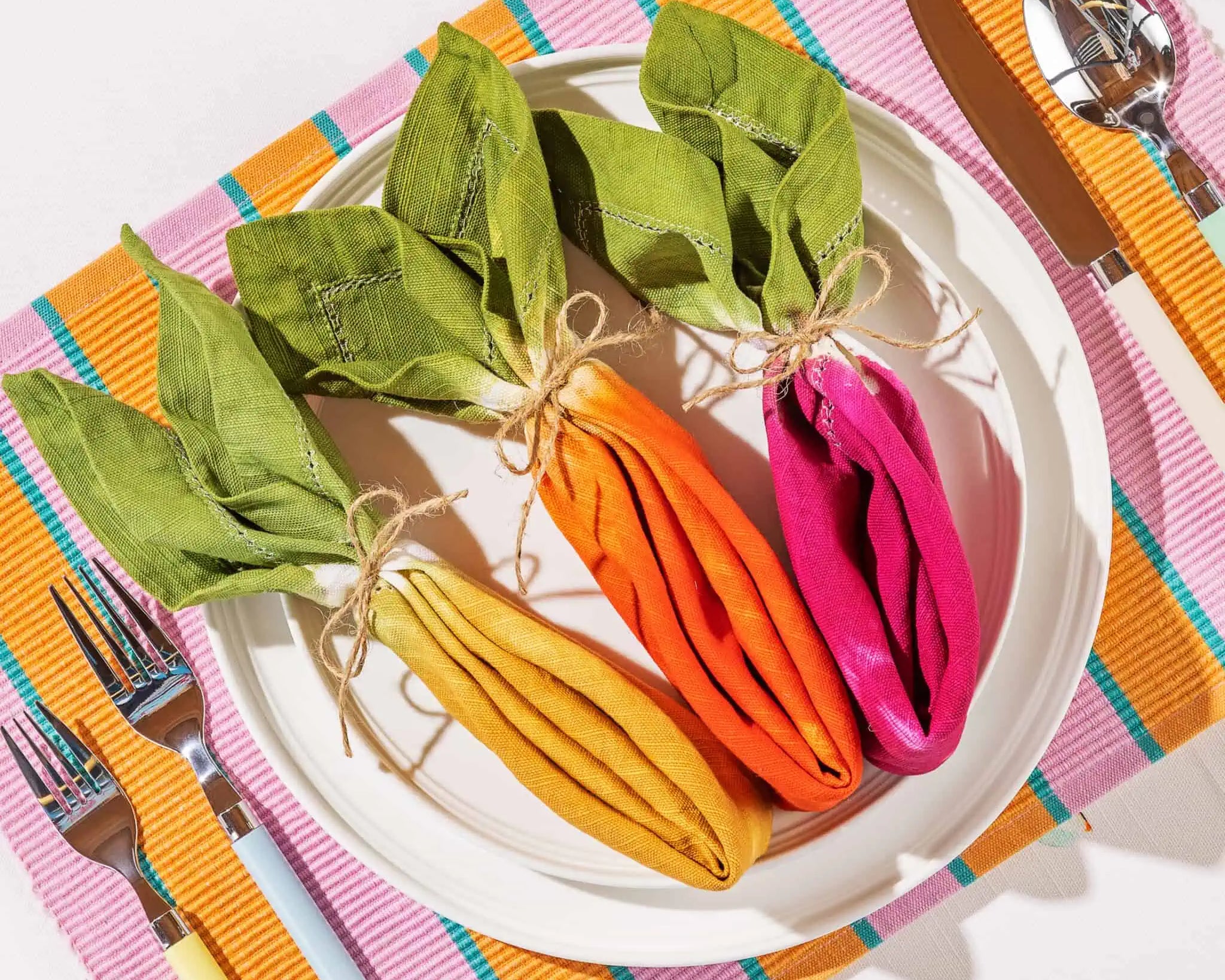 Dip Dyed Heirloom Carrot Napkins