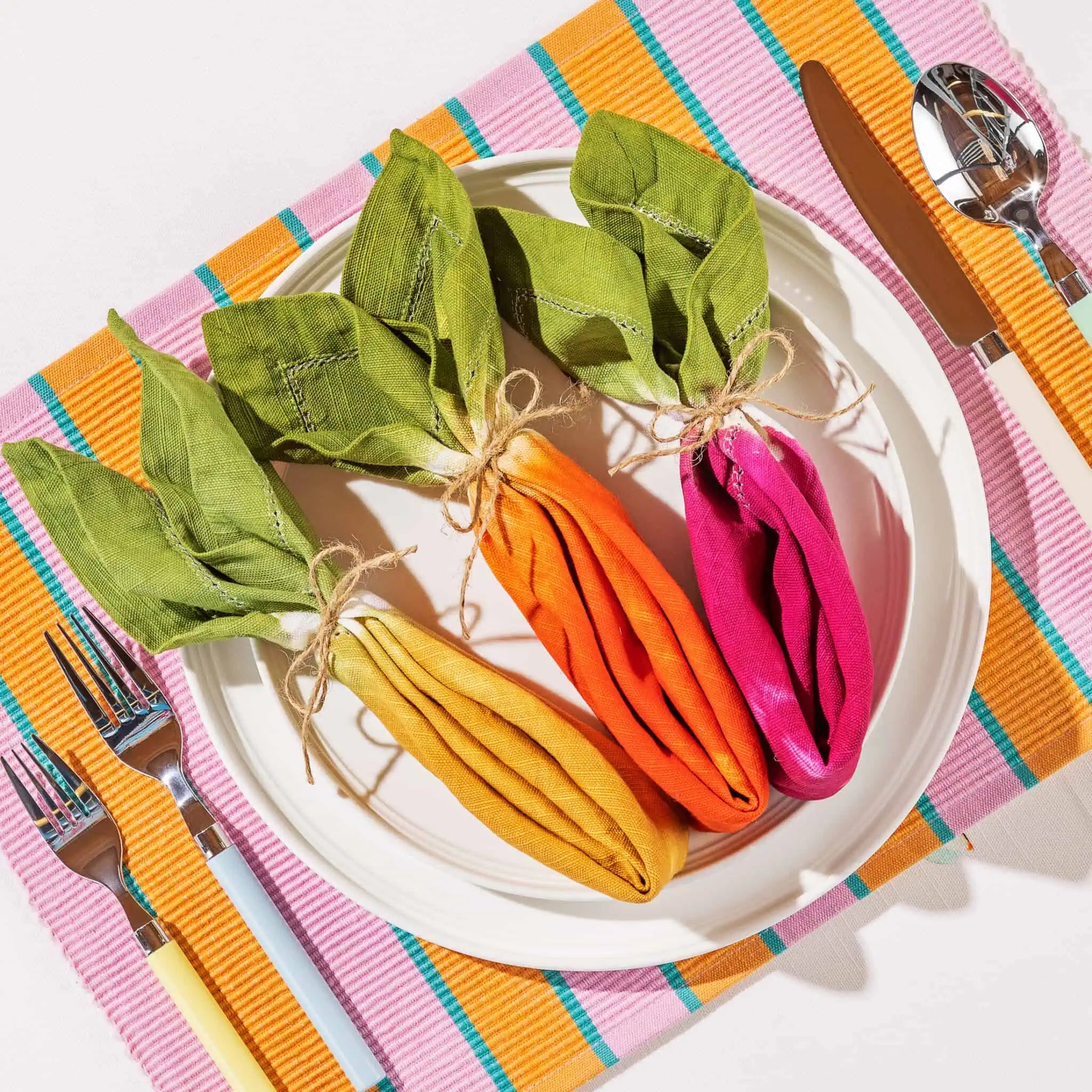 Dip Dyed Heirloom Carrot Napkins