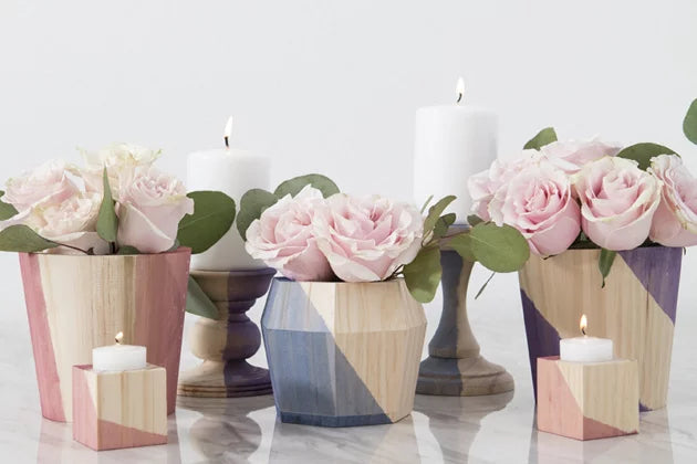 Dip Dyed Wood Wedding Décor