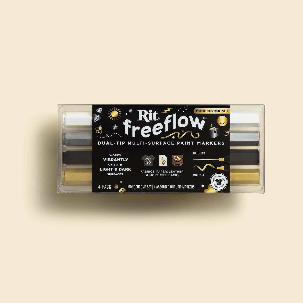 Monochrome Set FreeFlow Multi-Surface Dual-Tip Paint Markers